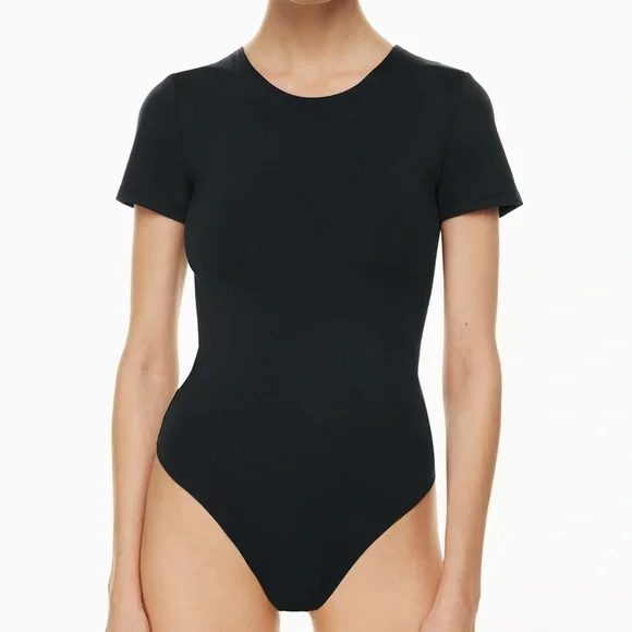 Aritzia Babaton Contour Short Sleeve Black Bodysuit - Picture 2 of 7